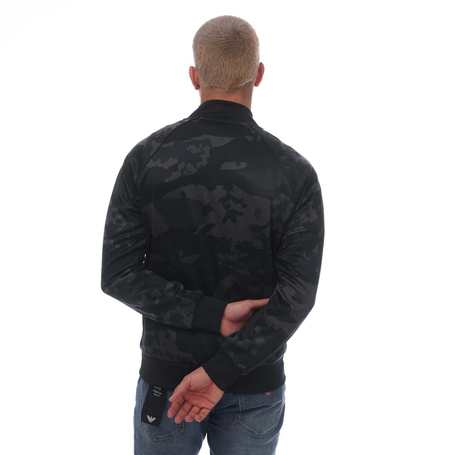 Black - Back - Adidas Mens SSTR Camouflage Slim Track Top