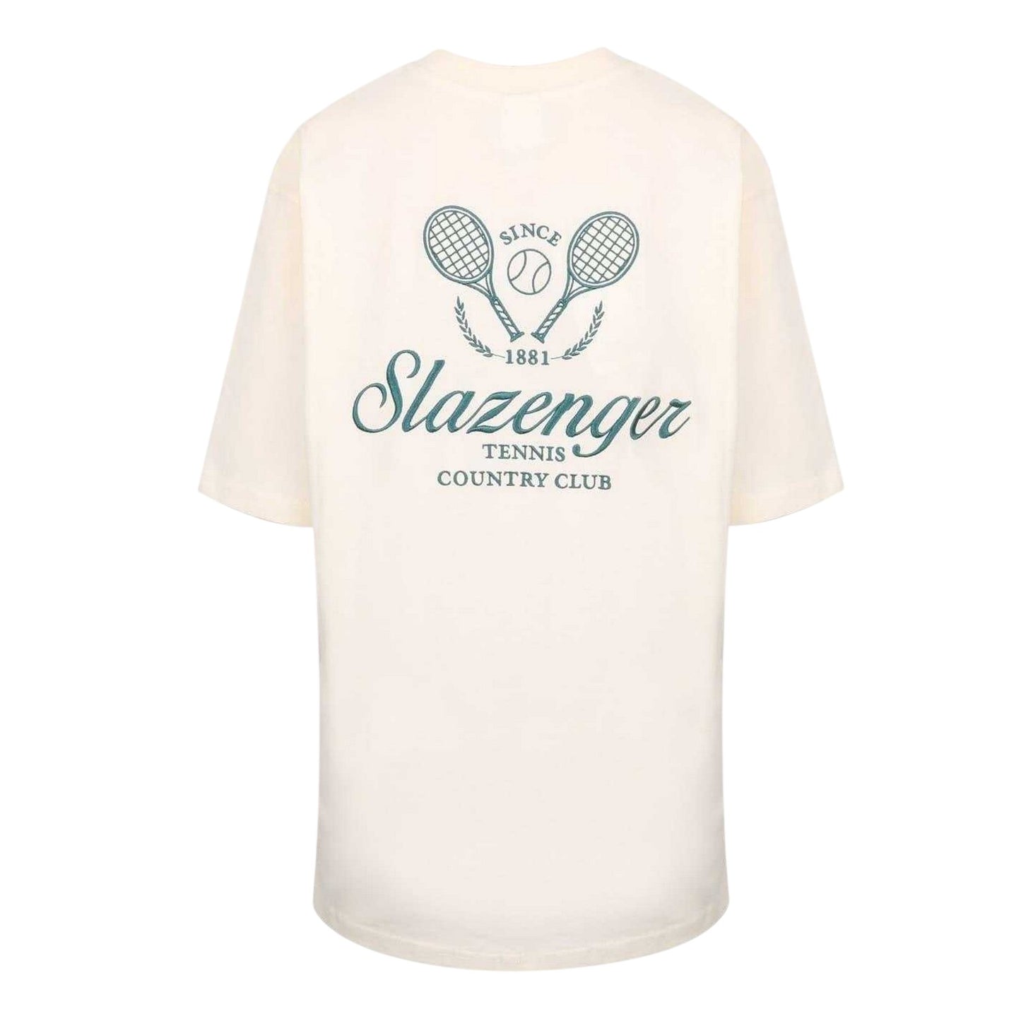 White - Back - Slazenger Womens-Ladies Embroidered Oversized Tennis T-Shirt