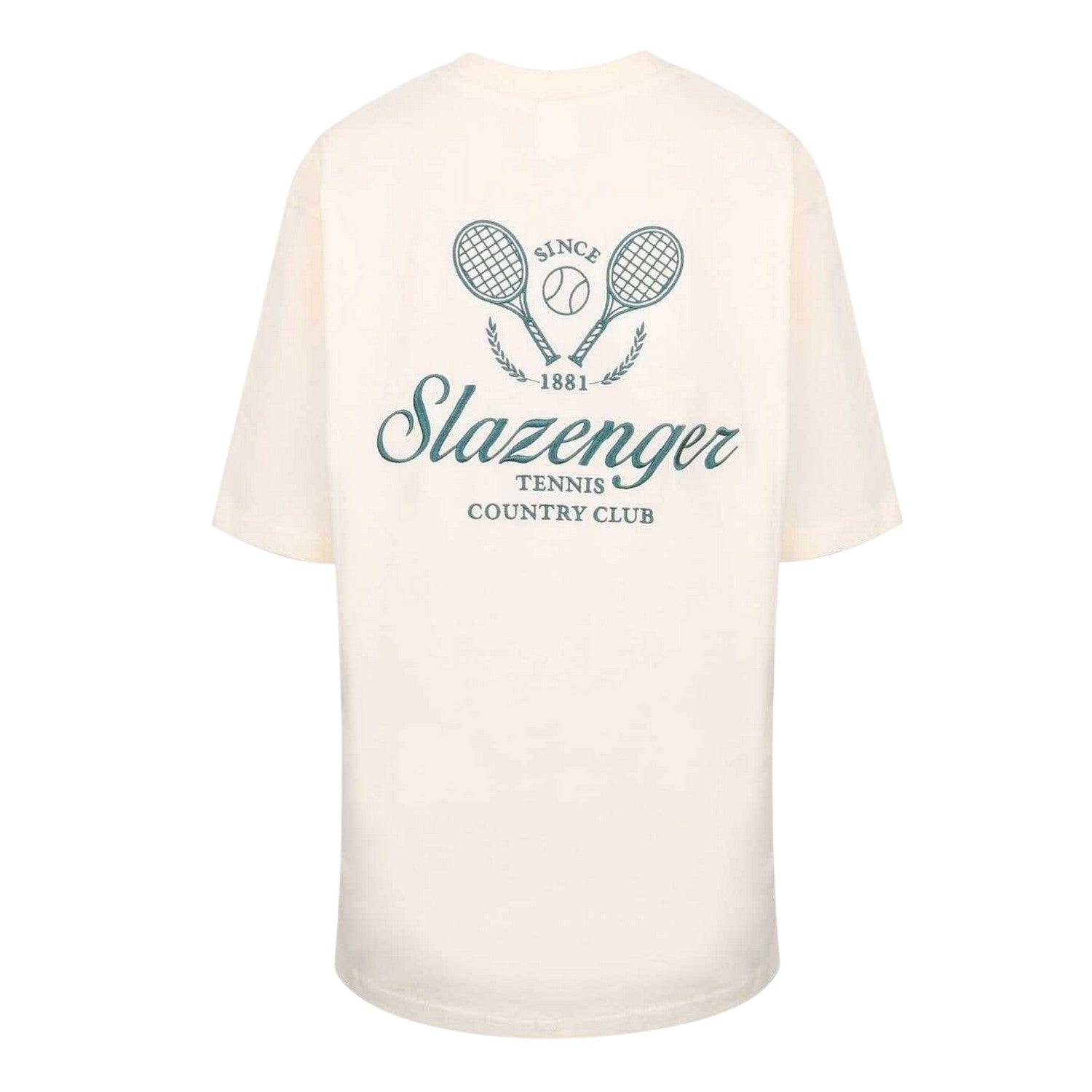 White - Back - Slazenger Womens-Ladies Embroidered Oversized Tennis T-Shirt