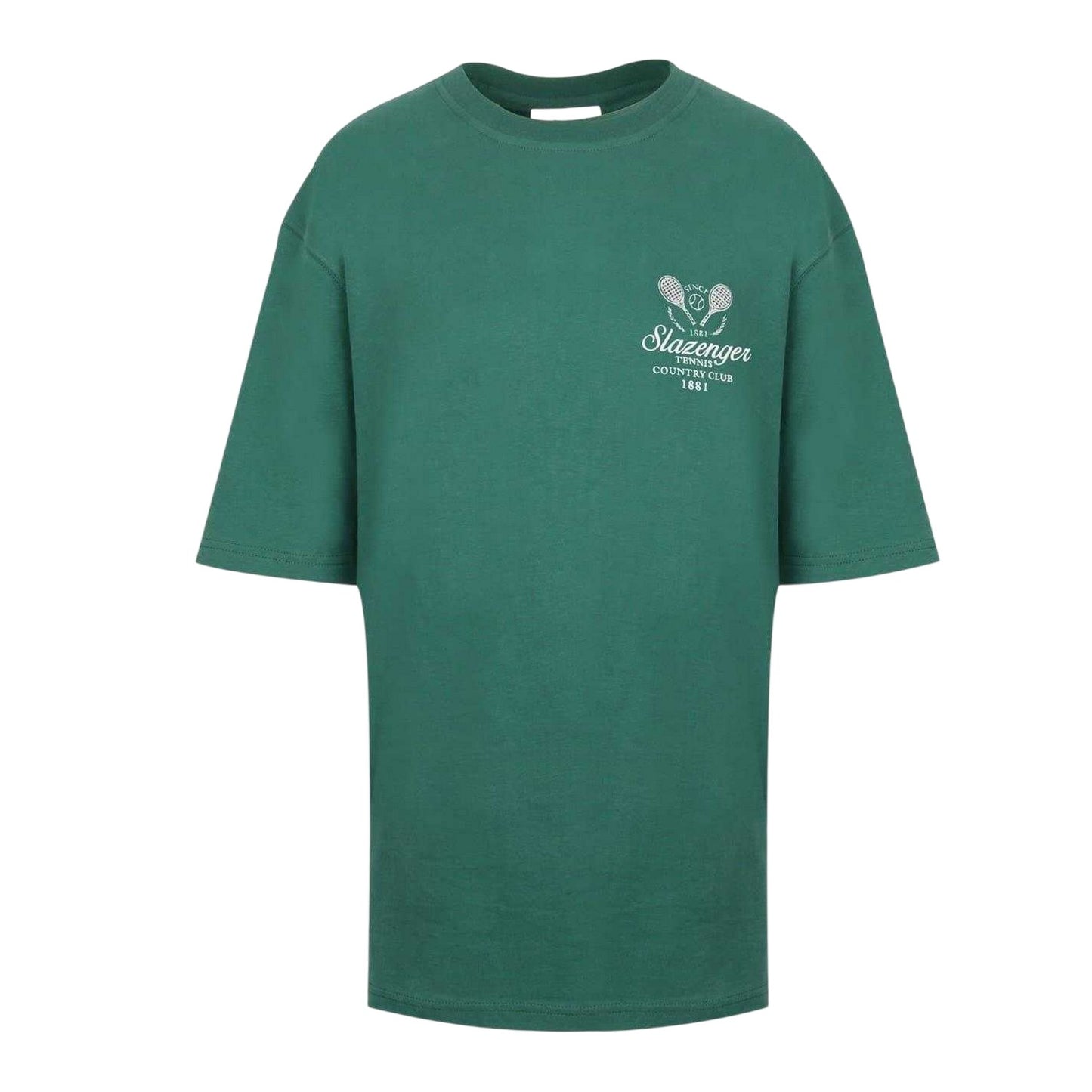 Green - Front - Slazenger Womens-Ladies Embroidered Oversized Tennis T-Shirt