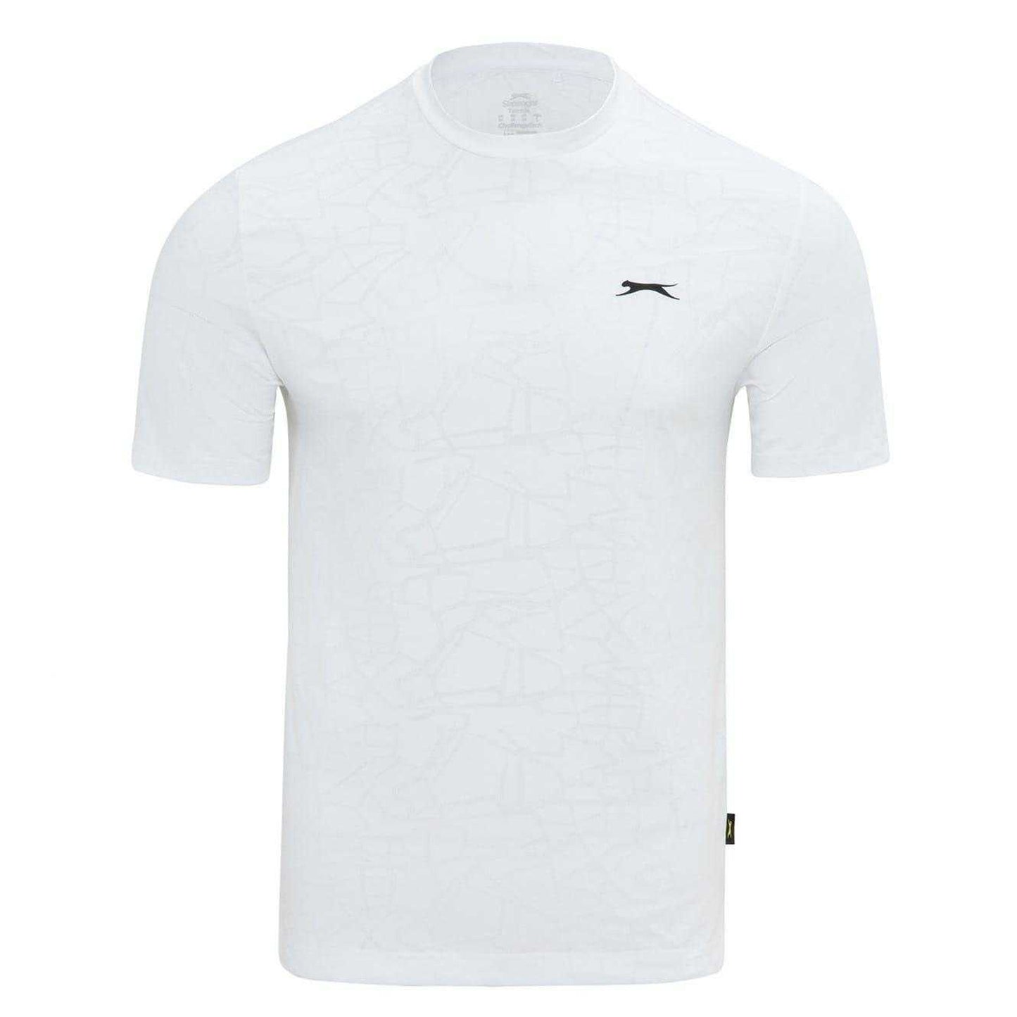 White - Front - Slazenger Mens Logo Knitted T-Shirt