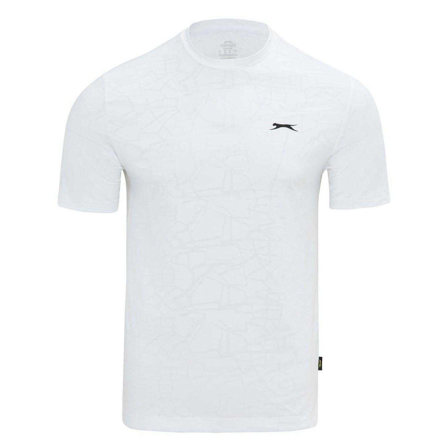 White - Front - Slazenger Mens Logo Knitted T-Shirt