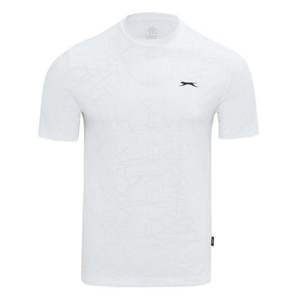 White - Front - Slazenger Mens Logo Knitted T-Shirt