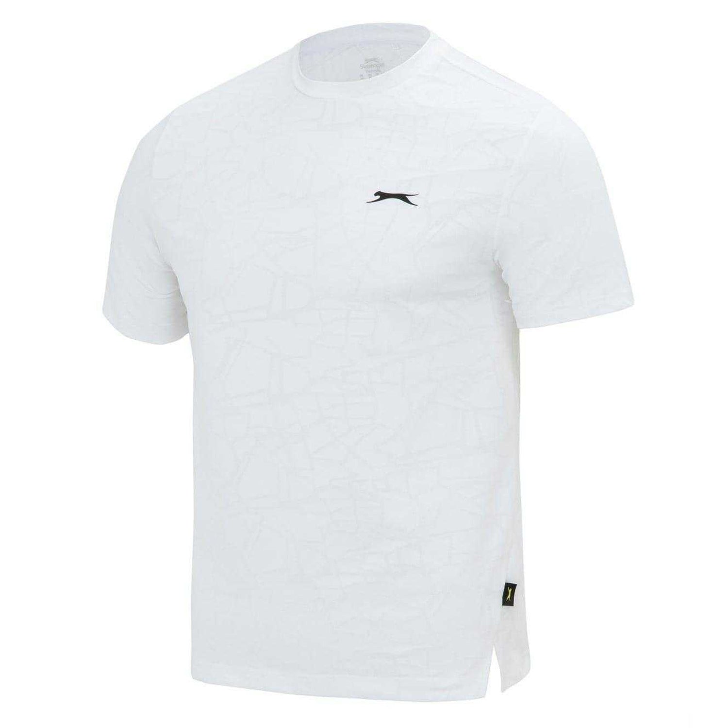 White - Side - Slazenger Mens Logo Knitted T-Shirt