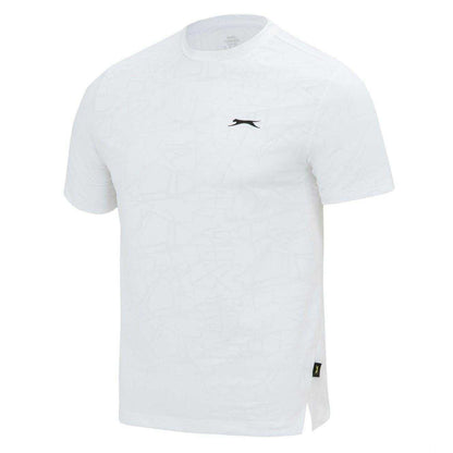 White - Side - Slazenger Mens Logo Knitted T-Shirt