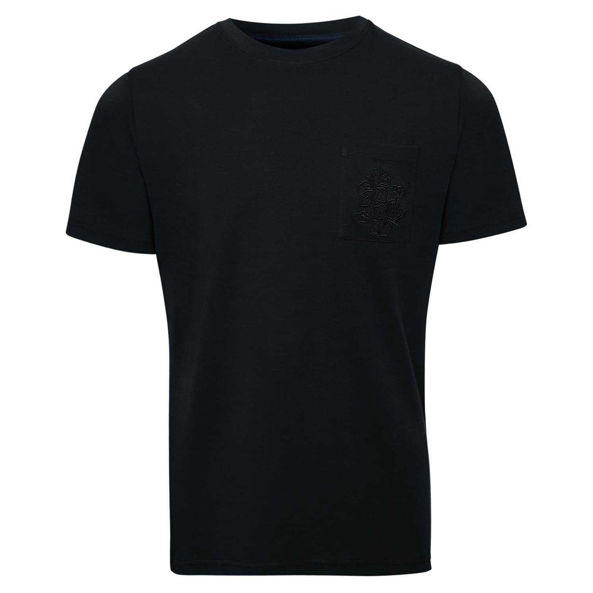 Black - Front - Threadbare Mens Delilah Floral Embroidered T-Shirt