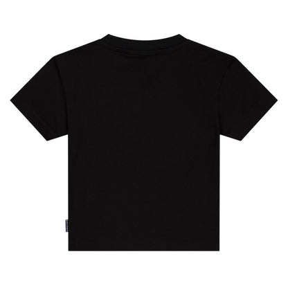 Black-Black - Back - Palm Angels Childrens-Kids Spray Logo T-Shirt