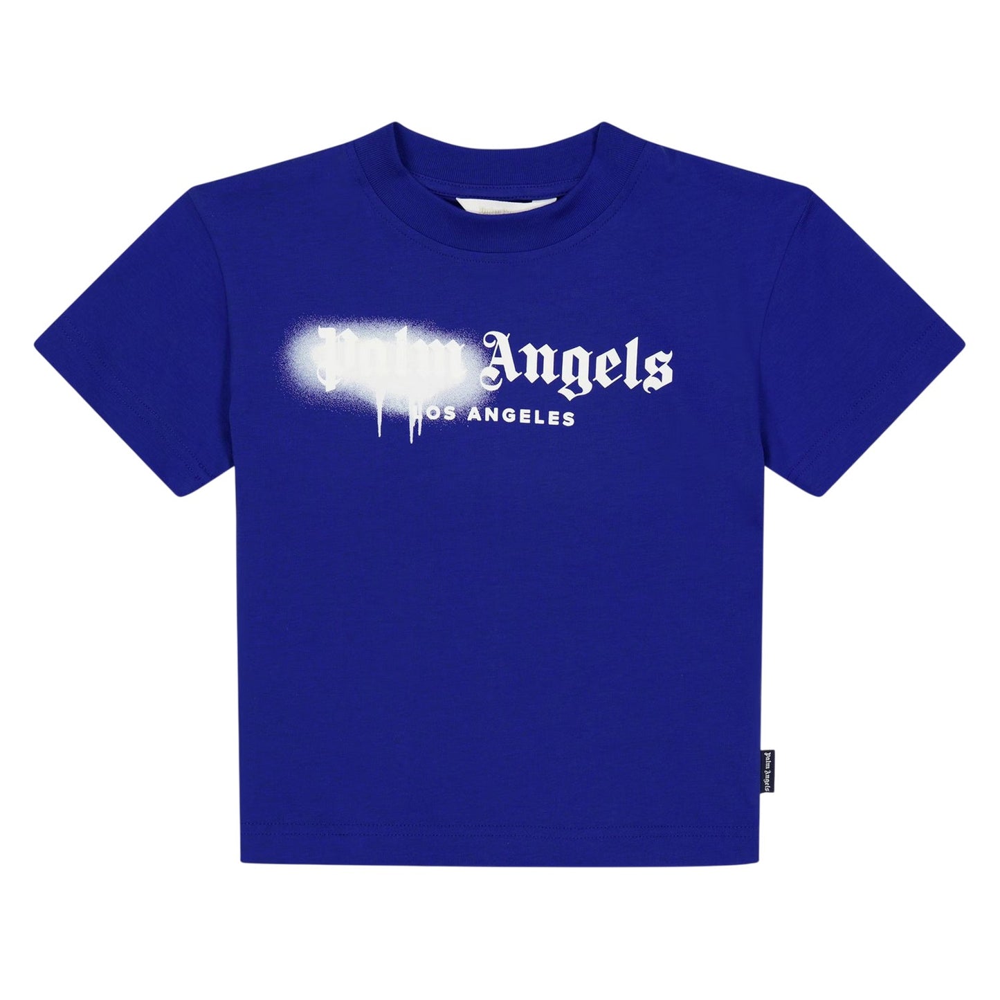 Blue-White - Front - Palm Angels Childrens-Kids Spray Logo T-Shirt