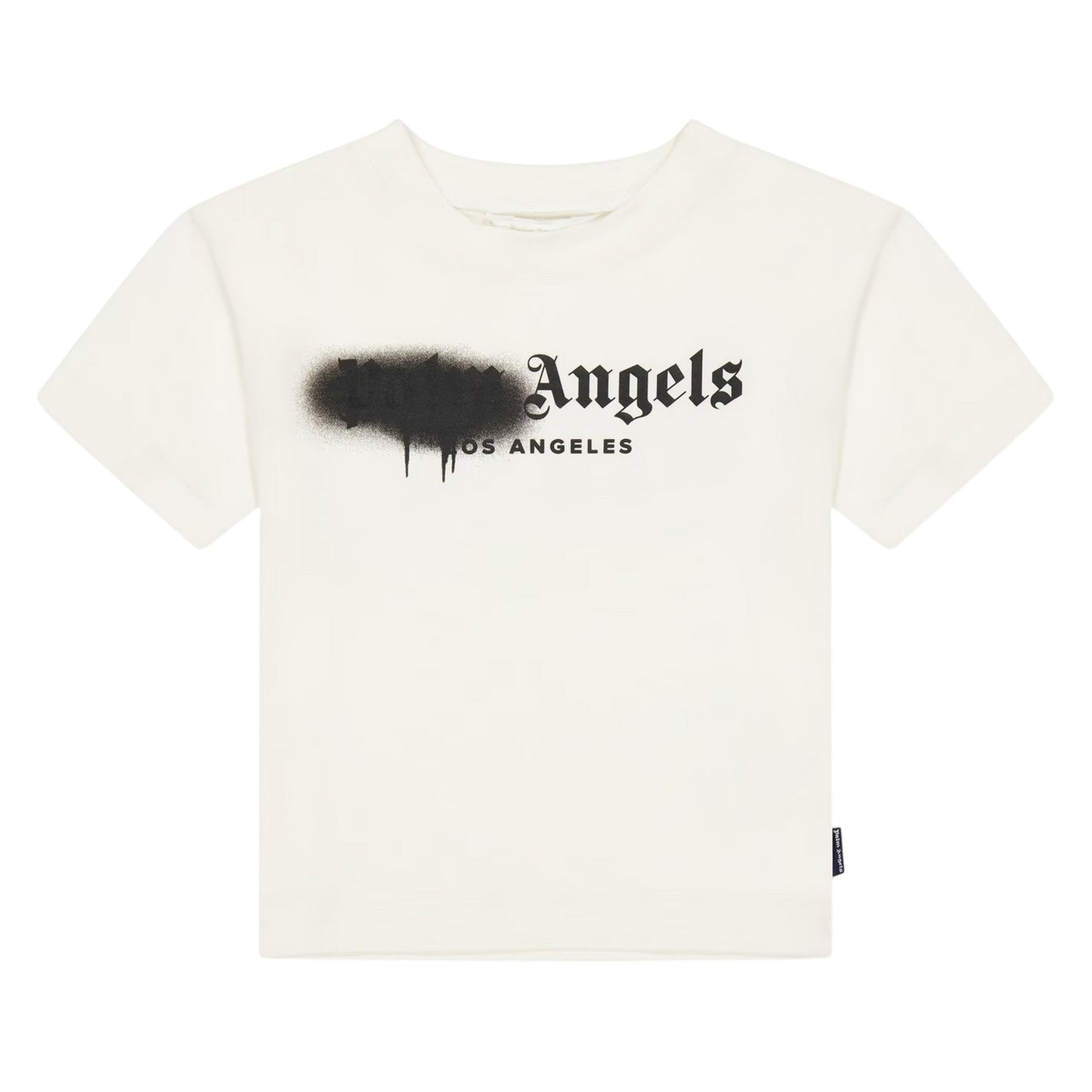 White-Black - Front - Palm Angels Childrens-Kids Spray Logo T-Shirt