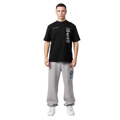 Black - Side - Mercier Mens 2.0 Badge Crew Neck Oversized T-Shirt