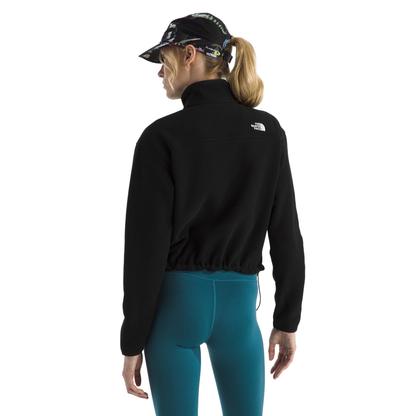 Black - Back - The North Face Womens-Ladies Glacier Quarter Zip Long-Sleeved Sweatshirt