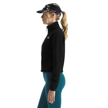 Black - Side - The North Face Womens-Ladies Glacier Quarter Zip Long-Sleeved Sweatshirt