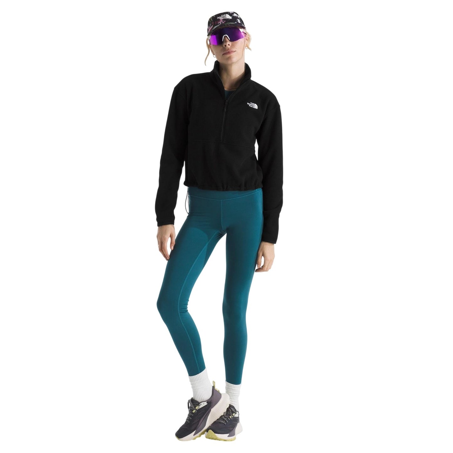 Black - Lifestyle - The North Face Womens-Ladies Glacier Quarter Zip Long-Sleeved Sweatshirt