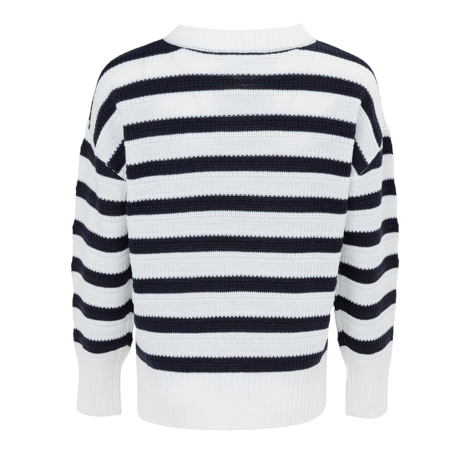 Black-White - Back - Miso Womens-Ladies Stripe Knitted Relaxed Fit Jumper