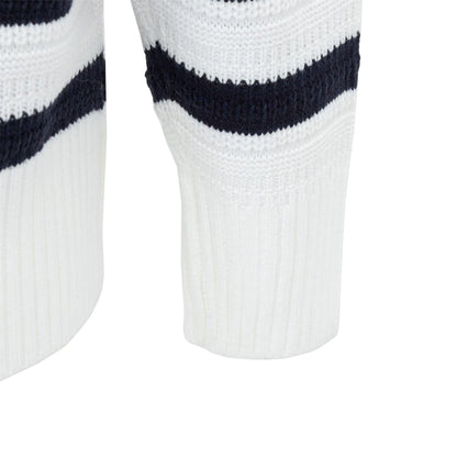 Black-White - Lifestyle - Miso Womens-Ladies Stripe Knitted Relaxed Fit Jumper