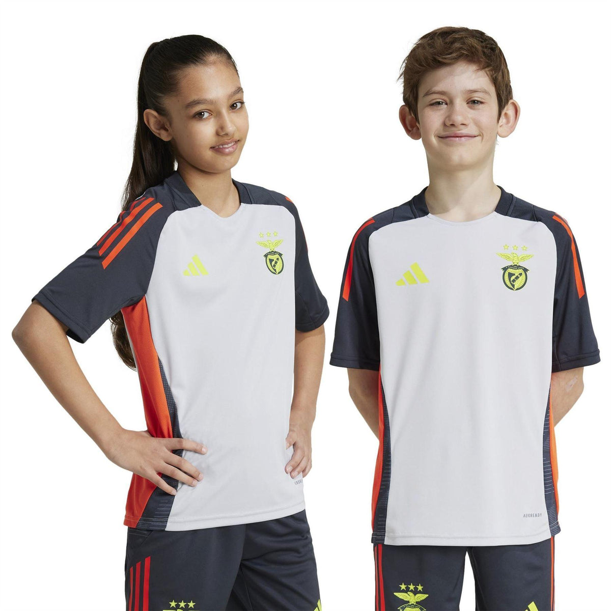 Light Grey Solid - Side - Adidas Childrens-Kids SL Benfica Training Jersey