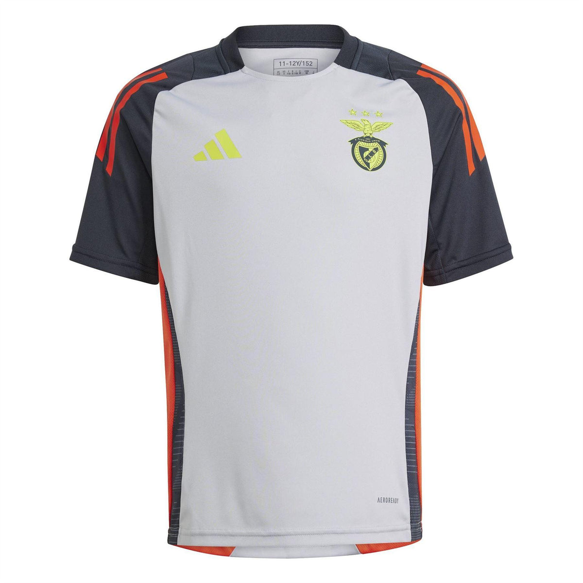 Light Grey Solid - Front - Adidas Childrens-Kids SL Benfica Training Jersey