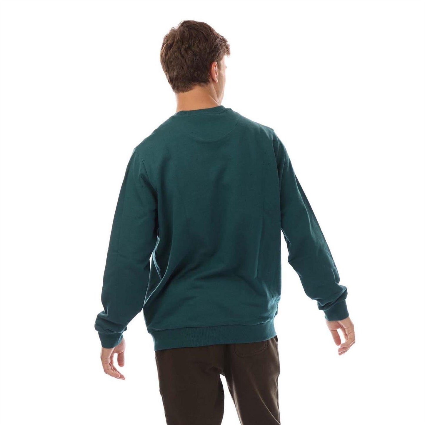 Green-White - Back - Lyle & Scott Mens Script Sweatshirt
