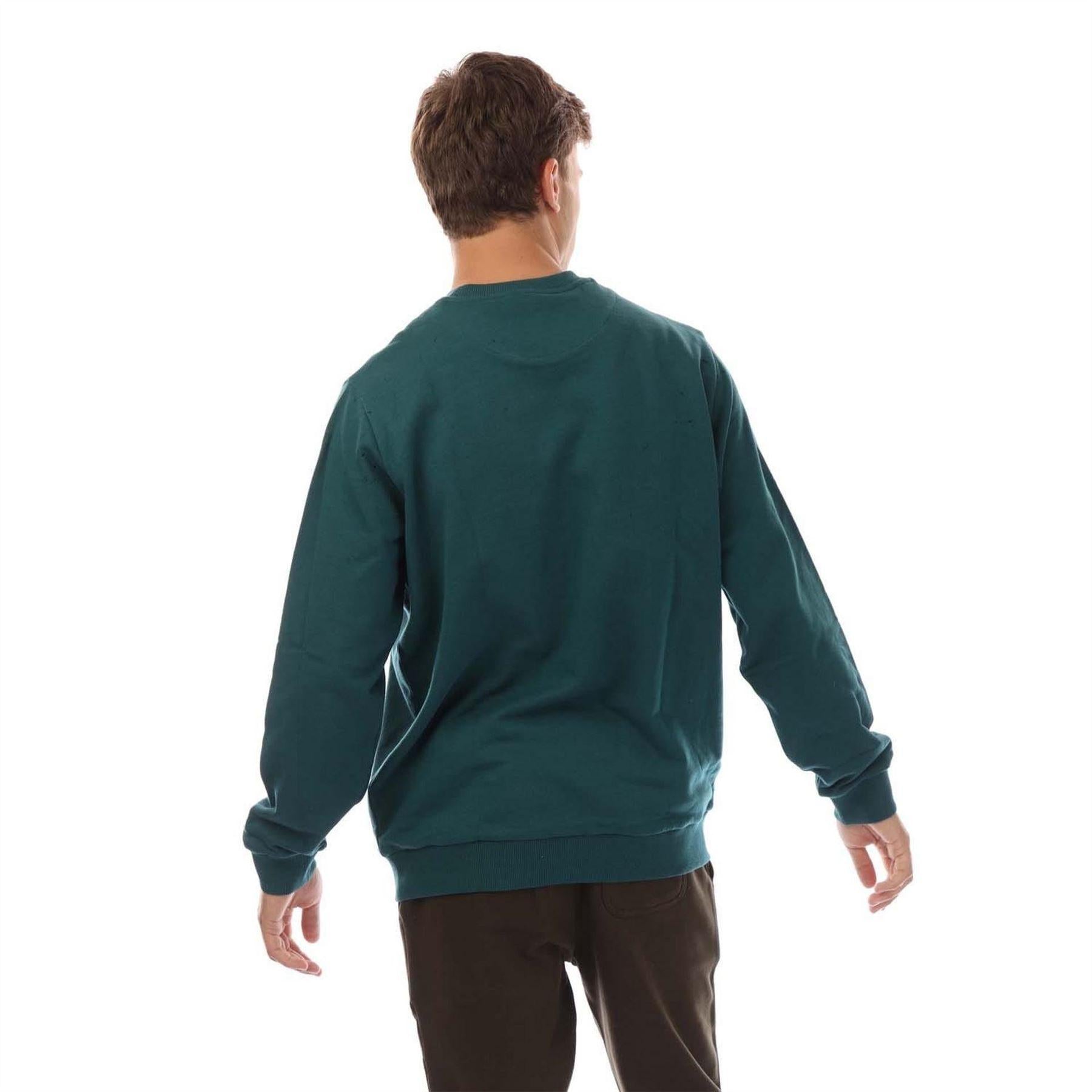 Green-White - Back - Lyle & Scott Mens Script Sweatshirt