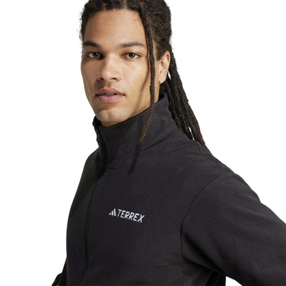 Black - Side - Adidas Mens Multi Essentials Full Zip Fleece Jacket