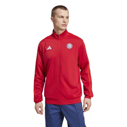 Red - Back - Adidas Mens 2024-2025 FC Bayern Munich Recycled Polyester Track Top