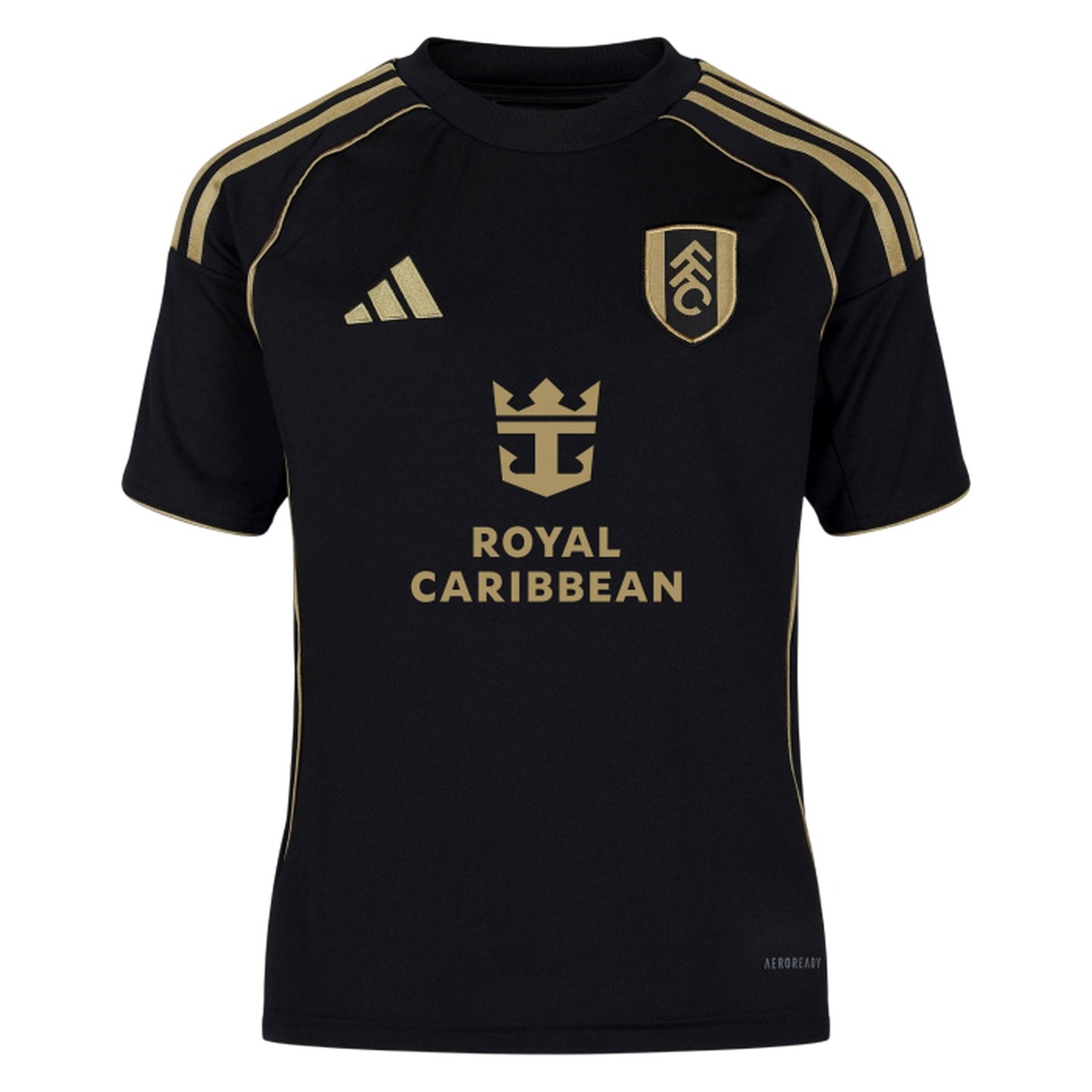 Black-Gold - Front - Fulham FC Childrens-Kids 25-26 Adidas Third Jersey