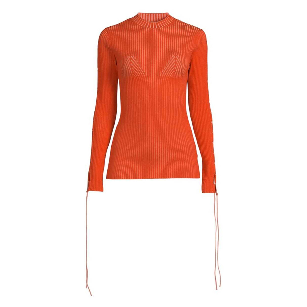 Coral Red - Front - Off White Womens-Ladies Slim Jumper