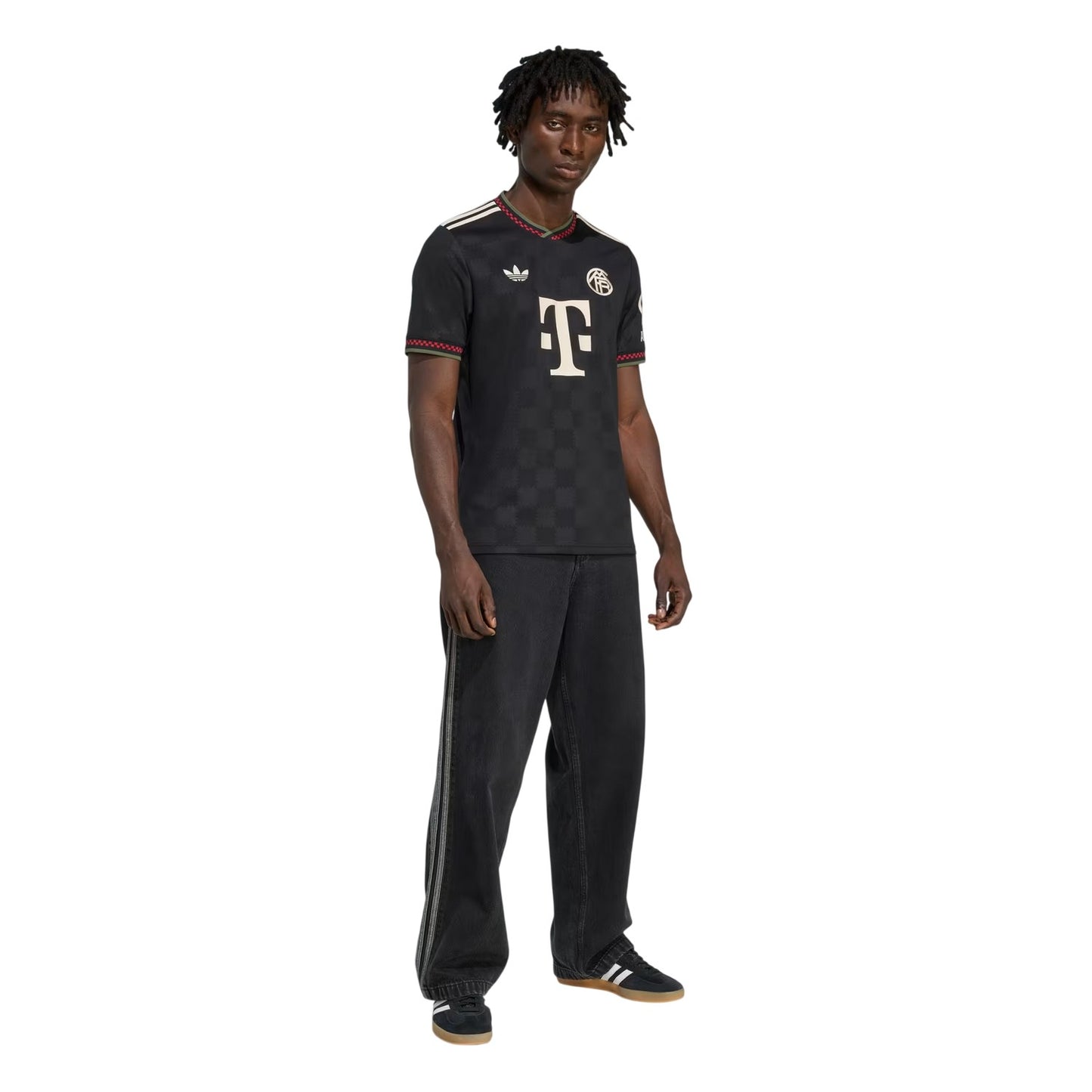 Black - Lifestyle - Adidas Childrens-Kids Bayern Munich Checkerboard Football Shirt