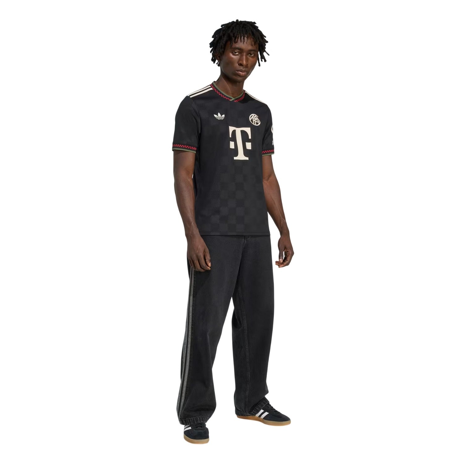 Black - Lifestyle - Adidas Childrens-Kids Bayern Munich Checkerboard Football Shirt