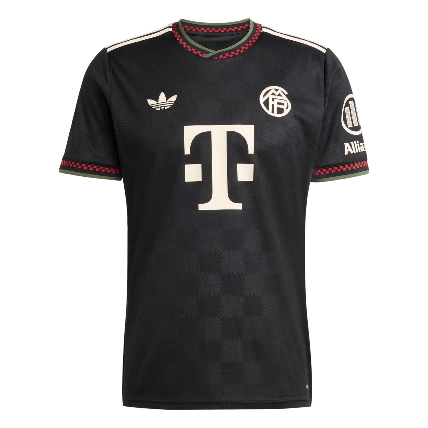 Black - Front - Adidas Childrens-Kids Bayern Munich Checkerboard Football Shirt