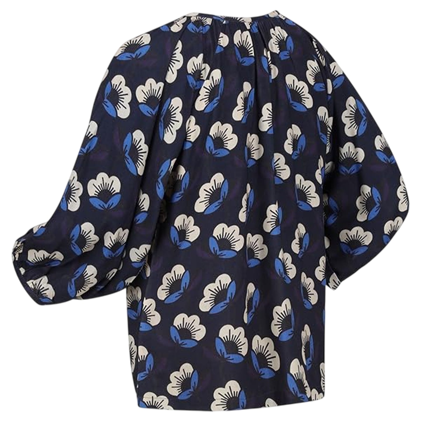 Navy Floral - Back - Regatta Womens-Ladies Peasant Balloon Sleeve Blouse