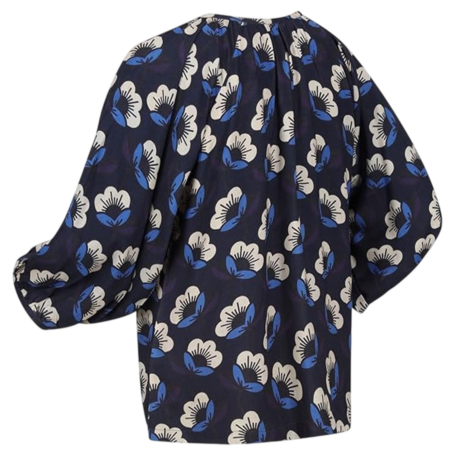 Navy Floral - Back - Regatta Womens-Ladies Peasant Balloon Sleeve Blouse
