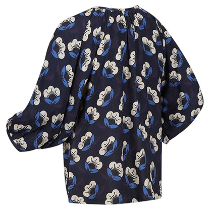 Navy Floral - Back - Regatta Womens-Ladies Peasant Balloon Sleeve Blouse