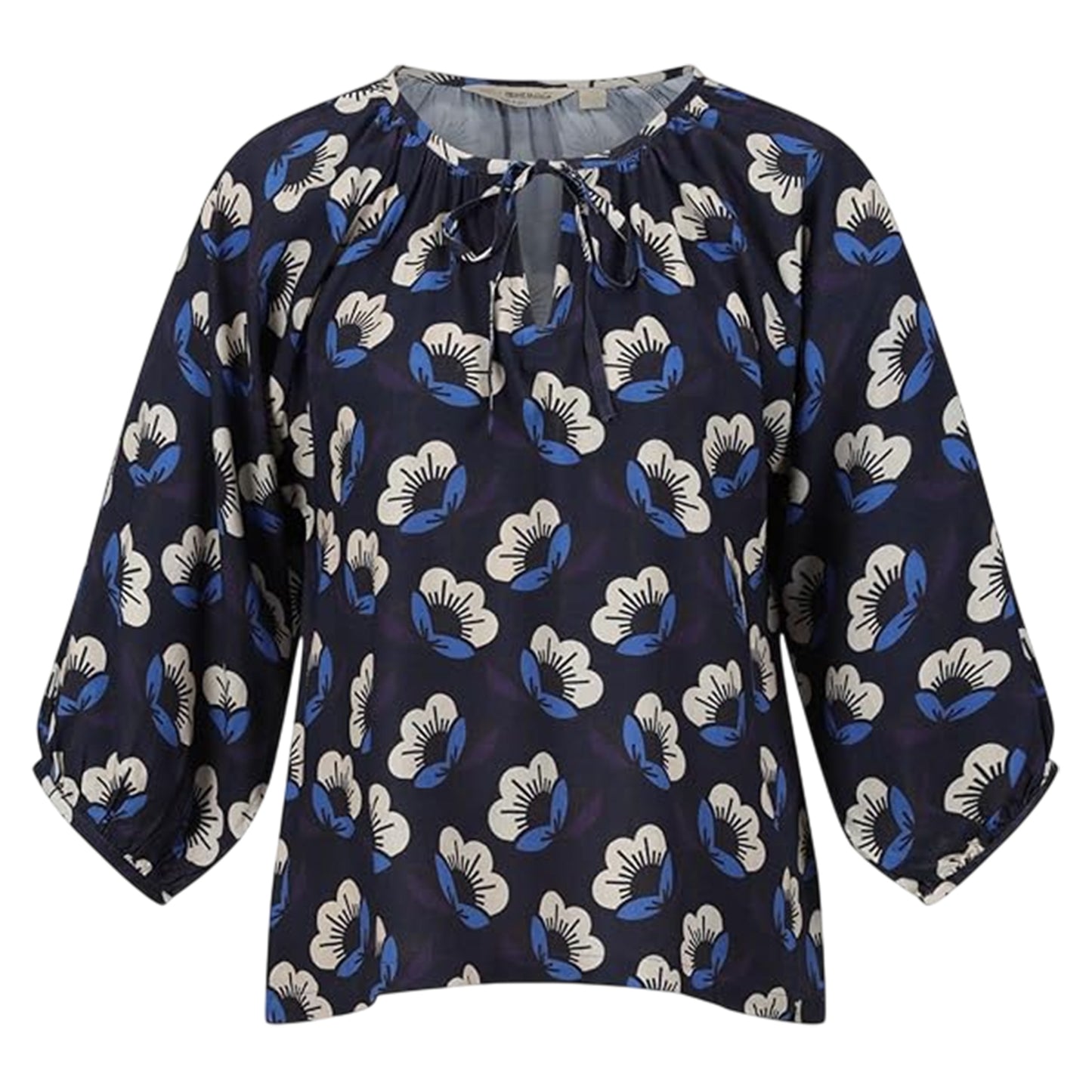 Navy Floral - Front - Regatta Womens-Ladies Peasant Balloon Sleeve Blouse