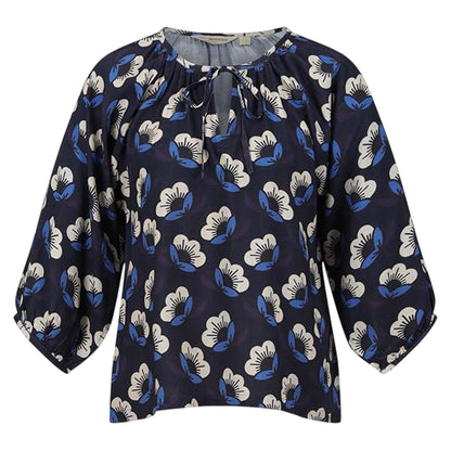 Navy Floral - Front - Regatta Womens-Ladies Peasant Balloon Sleeve Blouse