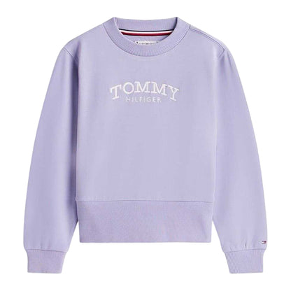Dusk - Front - Tommy Hilfiger Girls Lettering Embroidered Sweatshirt