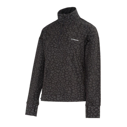 Black - Side - LA Gear Womens-Ladies Half Zip Sweatshirt