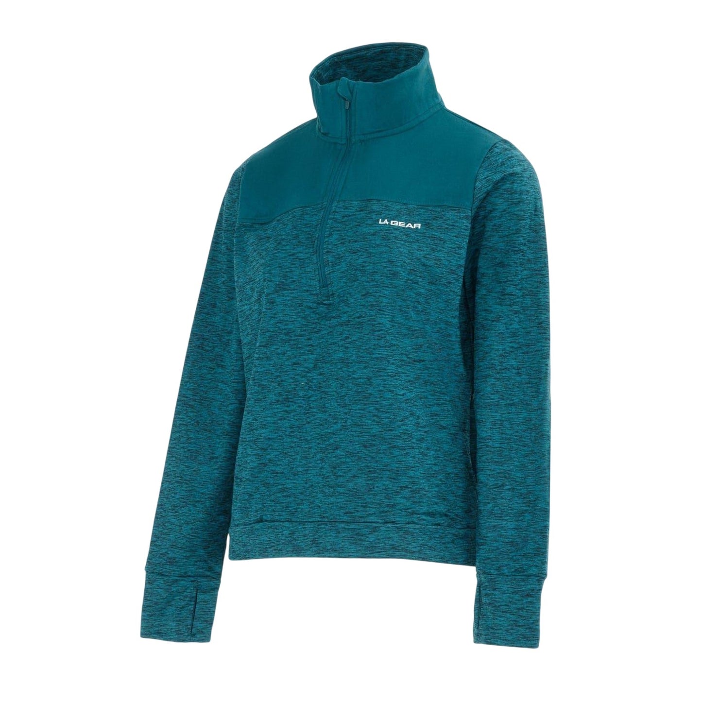 Green - Side - LA Gear Womens-Ladies Half Zip Sweatshirt