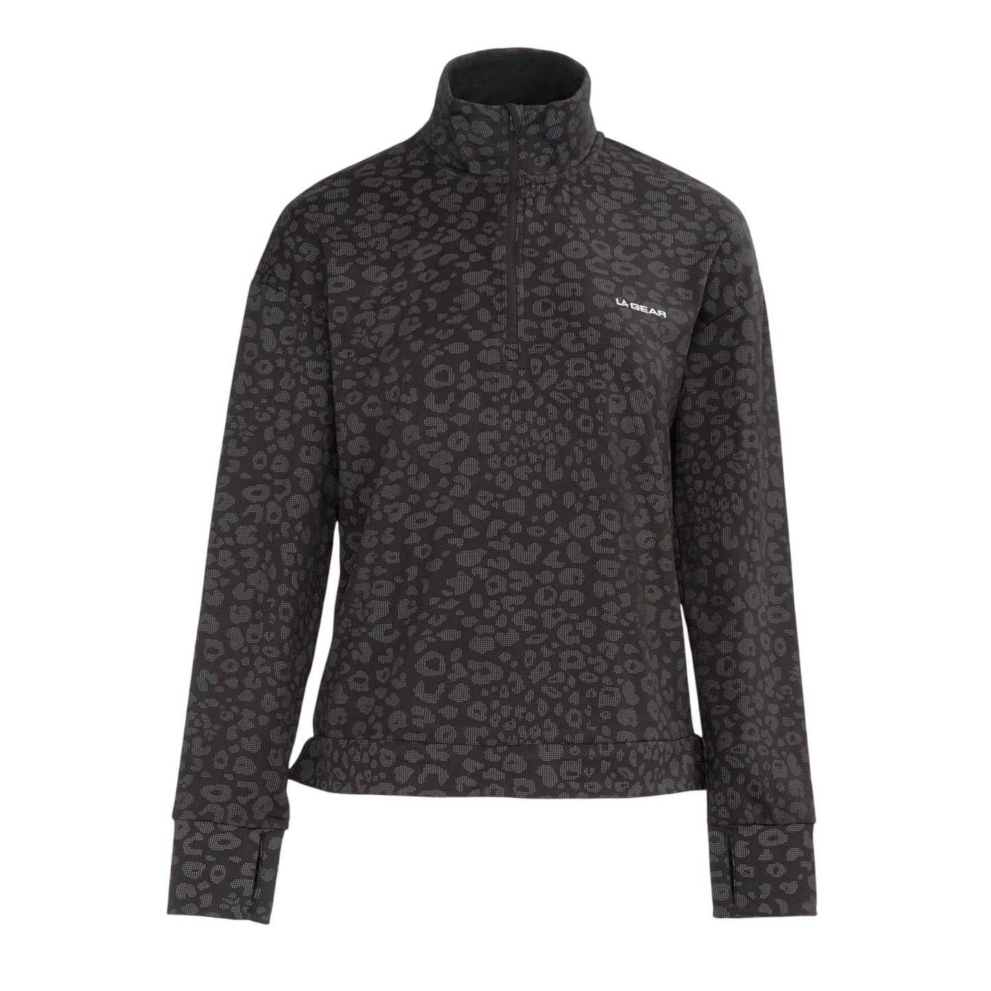 Black - Front - LA Gear Womens-Ladies Half Zip Sweatshirt