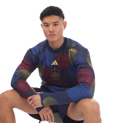Blue - Lifestyle - Adidas Mens Spain Pre-Match Long-Sleeved Warm Up Top