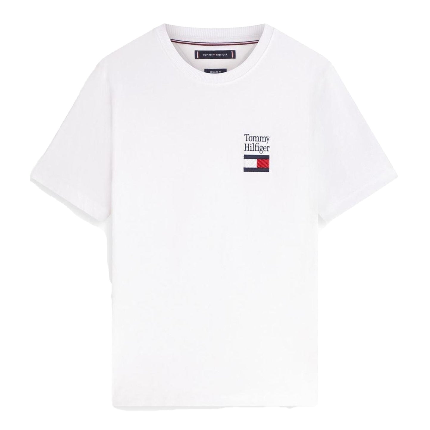 White - Front - Tommy Hilfiger Mens Stack Logo T-Shirt