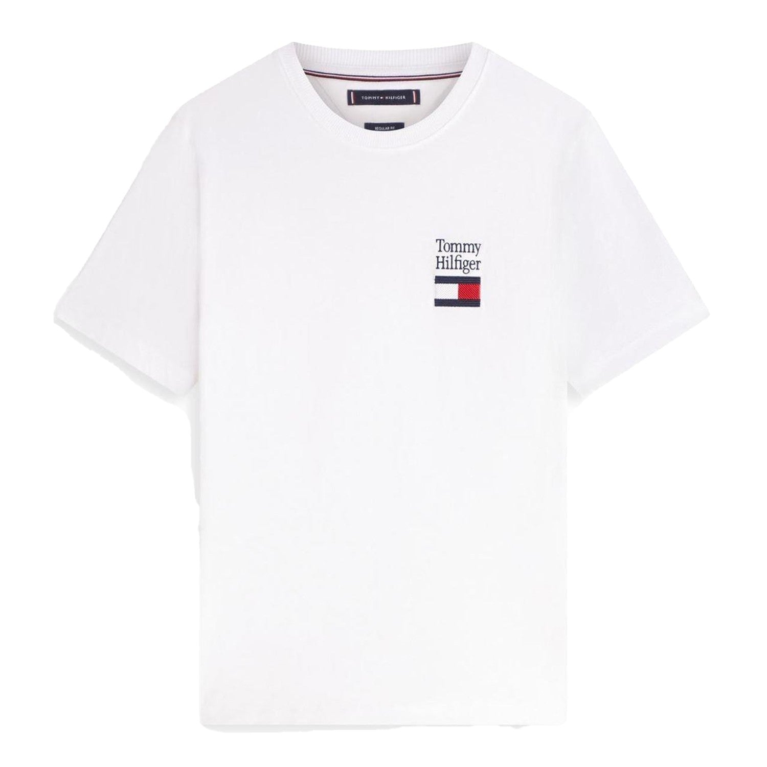 White - Front - Tommy Hilfiger Mens Stack Logo T-Shirt
