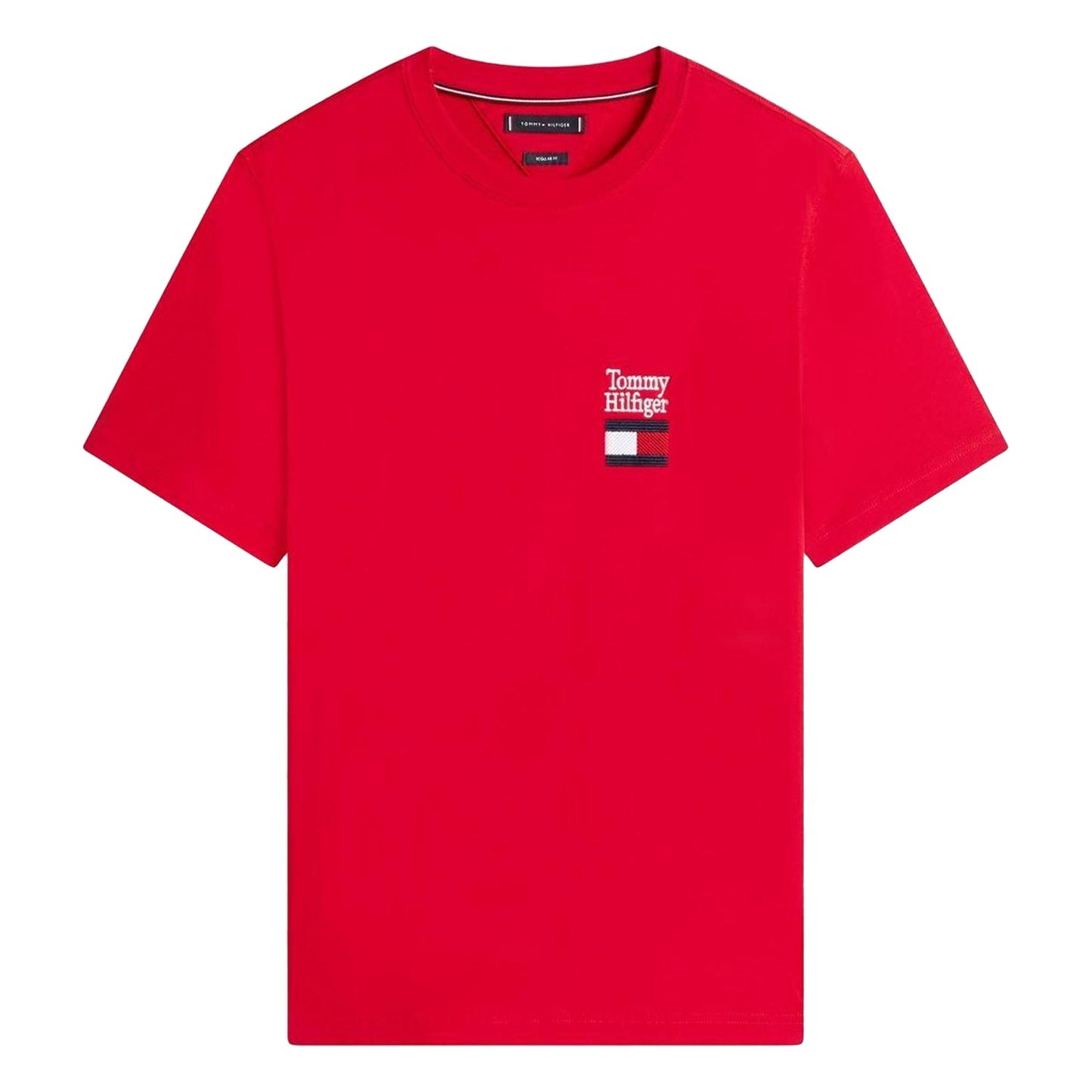 Red - Front - Tommy Hilfiger Mens Stack Logo T-Shirt
