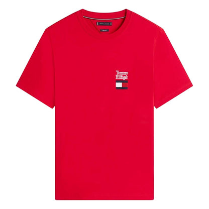 Red - Front - Tommy Hilfiger Mens Stack Logo T-Shirt