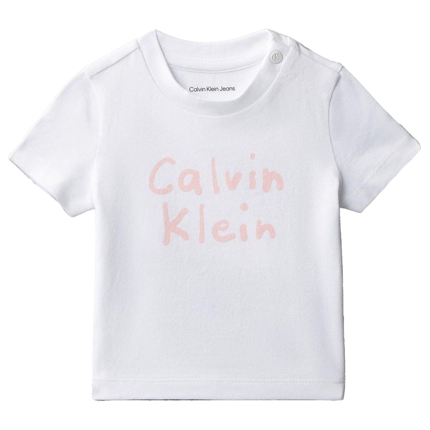 White - Front - Calvin Klein Baby Logo T-Shirt