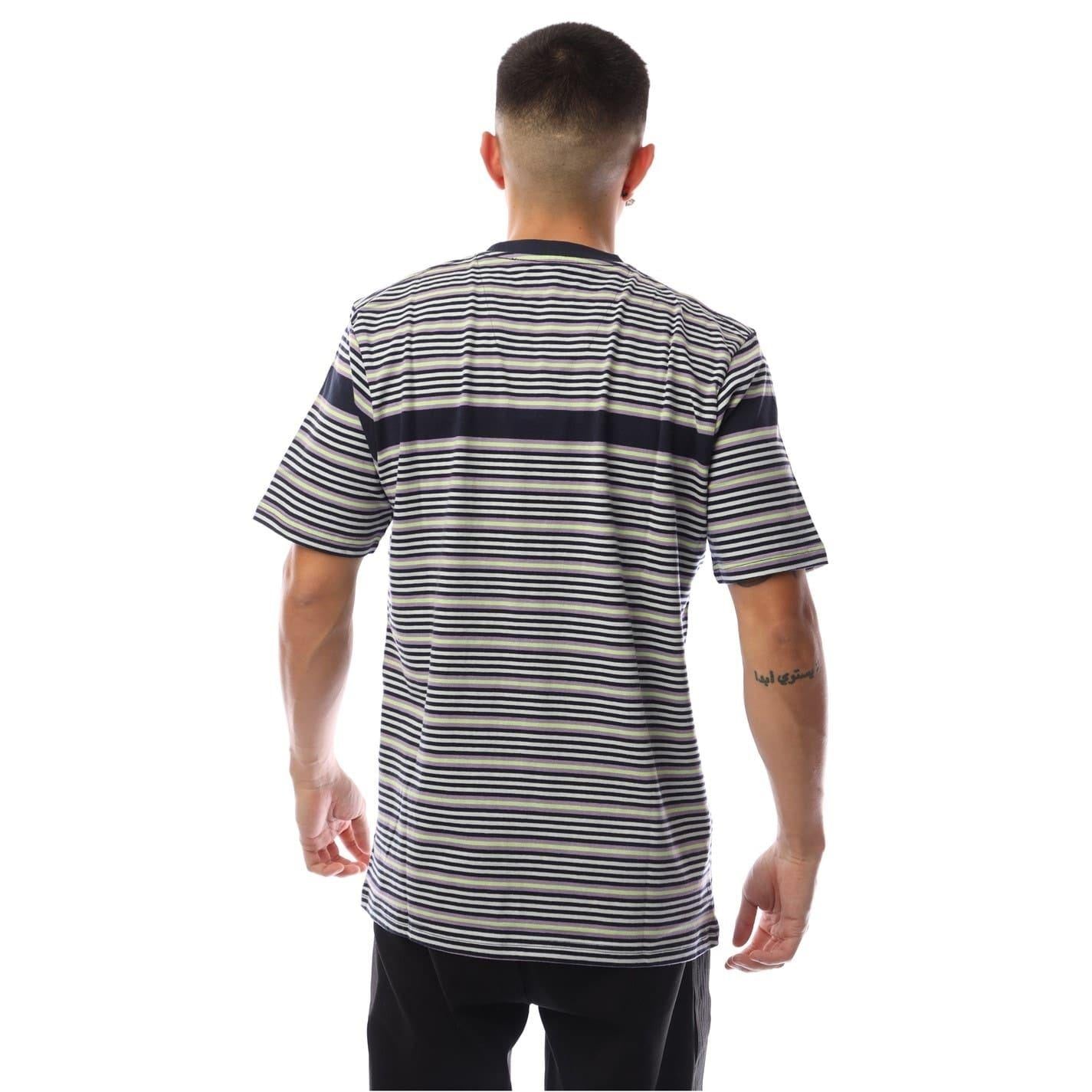 Navy - Side - Marshall Artist Mens Montesano Striped T-Shirt