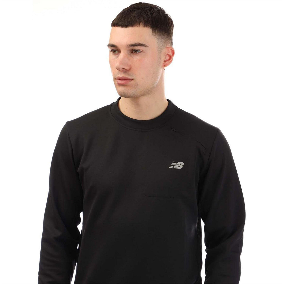 Black - Side - New Balance Mens Crew Neck Athletic Sweatshirt