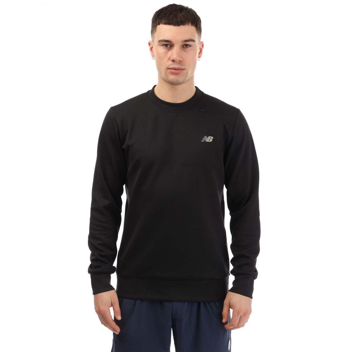 Black - Front - New Balance Mens Crew Neck Athletic Sweatshirt
