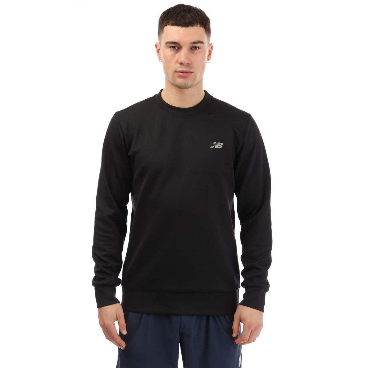 Black - Front - New Balance Mens Crew Neck Athletic Sweatshirt