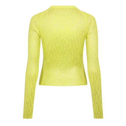 Yellow - Back - Diesel Womens-Ladies Metal Hook Slim Cardigan